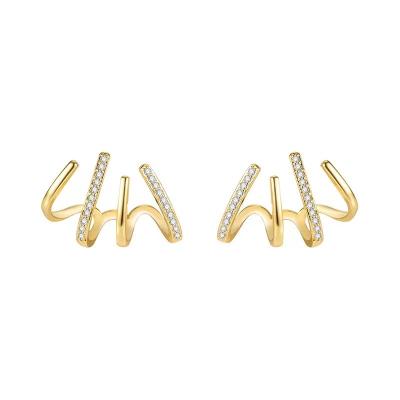 China CLASSIC Exquisite High Quality Brass CZ Cuff Earrings For Women for sale