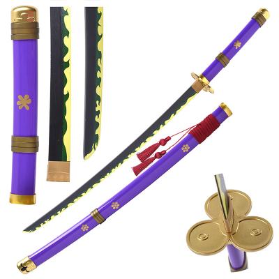 China One Piece Zoro Sword Katana Sword Enma version of Anime Popular Purple Wooden BAMBOO Swords for Cosplay for sale