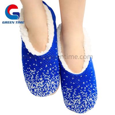 China Anti-Smell Cheap Winter Home Slippers With Shiny Lurex Yarn, Sole Soft And Warm Lining for sale