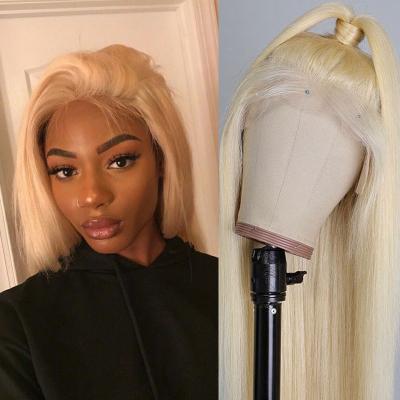 China HaiYa Straight Straight 613 Blonde Lace Wig Straight Hair Wigs Pre Plucked Brazilian Hair Lace Front Wig With Natural Hairline for sale