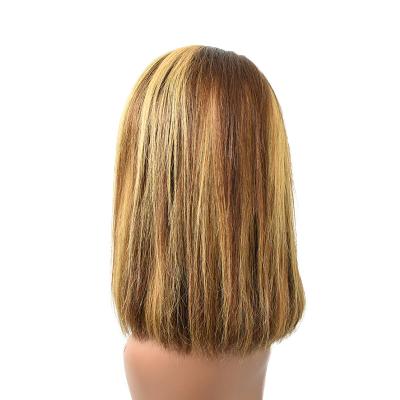 China Straight 4/27 Lace Front Wig Highlight Colored Wig Virgin Human Hair Bob Style for sale