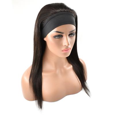 China Cuticle Aligned Hot Selling 100% Natural Color Cuticle Aligned Wholesale Virgin Raw Indian Headband Wig for sale