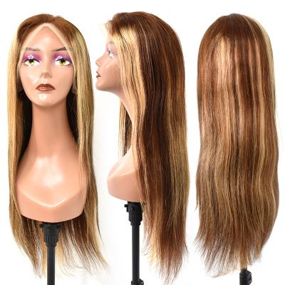 China 100% Human Hair Highlights Wig Mix Color Pre Plucked Transparent Lace Raw Virgin Hair Wigs for sale