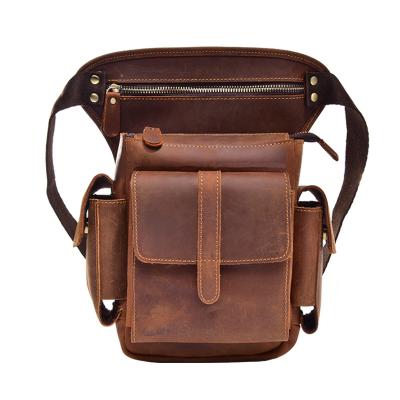 China Factory wholesale high quality new vintage retro classic men's waist bag multifunctional leather shoulder bag for sale