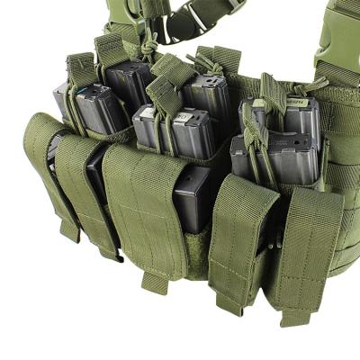 China Lightweight Military Tactical Chest Rig Vest Outdoor Military Combat Security Rig with AK Magazine Pouches for sale