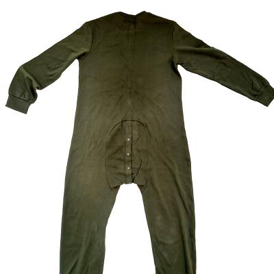 China 100% Olive OEM factory military pajama jumpsuit men green underwear avatar cotton thermal soft breathable army good quality for sale