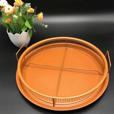 China Bakeware Disposable Non Stick Copper Non Stick Round Crisper Tray for sale