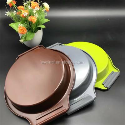 China Round Cake Stocked Pan With Ceramic Coating Si; icon handle for sale