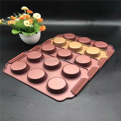 China 6Cup Roll Pan Non Stick Silicone Handle Disposable Cheesecake Pan for sale