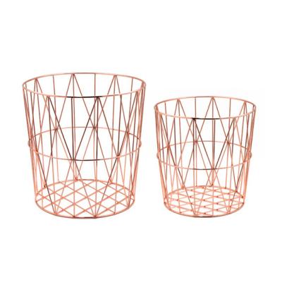 China The Viable Multiple Class Luxury Rose Gold Storage Basket with Diamond Design for sale