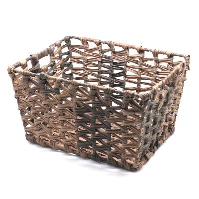 China Sustainable Natural Handmade Effect PP Woven Storage Basket for sale