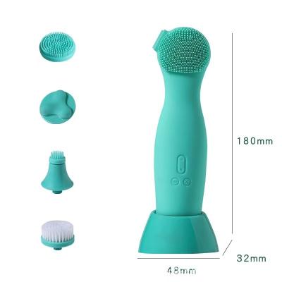 China Handheld Multifunctional Silicone Pore Remover Facial Wash Brush Face Rotation Sweep 7 in 1 Electric Rotating Cleansing Brush for sale