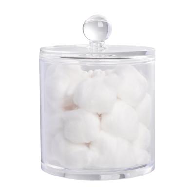 China Face Cleansing cotton ball holder factory 100% pure cotton ball&cotton sterile swab in acrylic box for sale