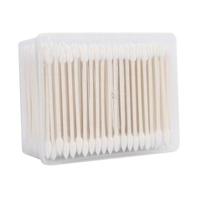 China Hot sale 200pcs makeup remover double headed q tips bud eco cotton dab paper stick for sale