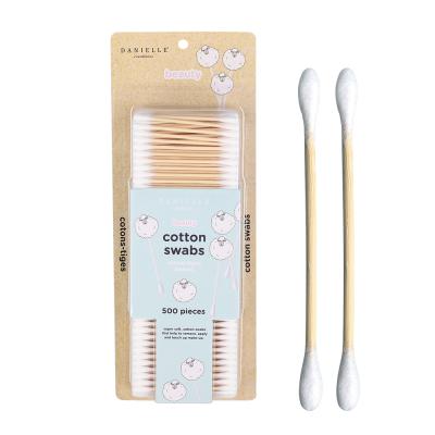 China Daily Disposable Suction 500pcs Bamboo Ear Stick Cleaner Eco Friendly Cotton Earbuds for sale