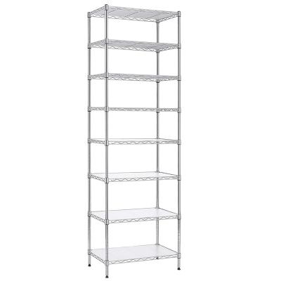 China Free Sample Free Sample Steel Wire Shelving Unit Adjustable Support Steel Wire Storage Shelves Leveling Feet Rack Organizer Shelf for sale