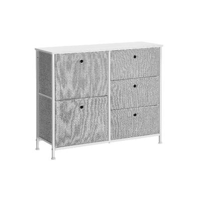 China FREE SAMPLE (Size) 33.5 x 11.8 x 27.6 Inches Light Gray Adjustable Storage Chest Dresser 5 Drawers Fabric Closet Apartment Dorm Nursery for sale