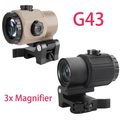 China Aluminum Red Dot Laser Sight G43 3x Magnifier Scope Sight STS QD Mount Fit For 20mm Rail Rifle Gun Tactical Hunting for sale