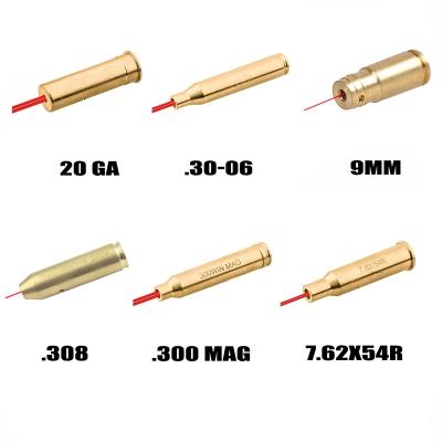 China Brass 12 GA 20GA .308 .3006 .223 5.56 7.62x54 7.62x39 9.3x62mm 6.5x55mm Red 8 9 Mm Cartridge Laser Bored Sighter Boresighter Boresighter for sale