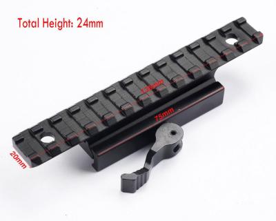 China Tatical Picatinny Aluminum Rail Mount Adapter Converter Quick Release 135mm Scope Rail Base Riser Mount Extend Rise 20mm Dovetail for sale