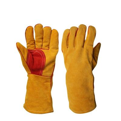 China Work protection/Daliy life cheap heat resistant cow life/CDSAFETY heavy duty split hand protection safety leather welding gloves for sale