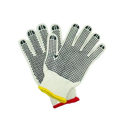 China Daliy life work gloves polyester shell nitrile coat PVC firm dots work protection/heavy work on palm garden gloves for sale