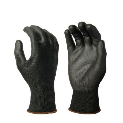 China CE Comfortable Black Nylon Lightweight PU Gloves Anti Static Black ESD PU Coated Work Gloves for sale