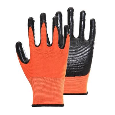 China Work protection / Daliy life hyflex 13G U3 style polyester coating nitrile glove / heavy duty / zebra nylon nitrile coated gloves for sale