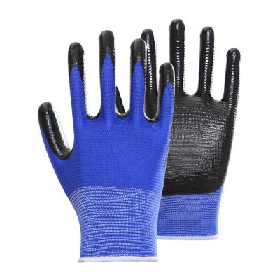 China Daliy Labor/Life Protection/Heavy Duty Black/Orange Nitrile Gloves Multi Coating u3 Cable Nitrile Coated Gloves Working Gloves for sale