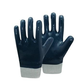 China Daliy Work / Life Protection / CDSAFETY Heavy Duty Blue Labor Nitrile Coated Gloves , Nitrile Gloves for sale