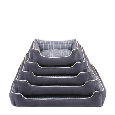 China Luxury Sofa Rectangle Pet Bed Dog Bed OEM Wholesale Promotional Logo Washable Plaid Large Breathable Custom Made Dog Bed Available for sale