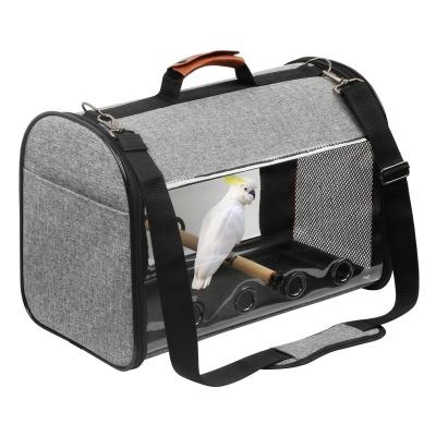 China Pet Shoulder Folding Portable Lightweight Portable Simple Birds Parrot Folding Home Carrier Bag Include Wooden Stick for sale