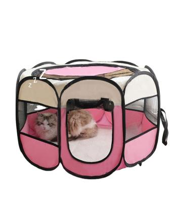 China Amazon Breathable Hot Sale Oxford Cloth Mesh Outdoor Dog House Large Foldable Pet Cages China Pet Cages Pets Octagonal Cage for sale