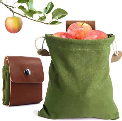 China Custom Outdoor Canvas Mushroom Forager Belt Pouch Multifunctional Easy Carry Waxed Gardening Bag for sale