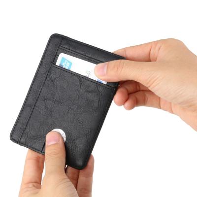 China Durable Slim Python Credit Card Holder RFID ATM Black Leather Vaccine Wallets for sale