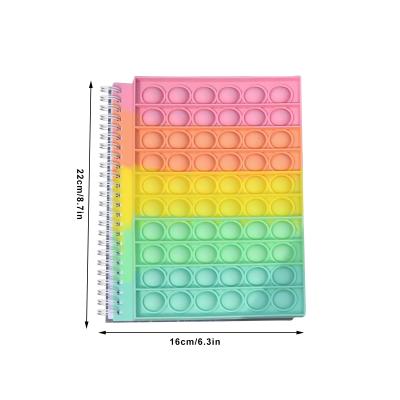 China Spiral Pops Bubble Notebook Popular Silicone Pop Colorful Sensory Cover School Pops Bubble Push Busy Notebook for sale