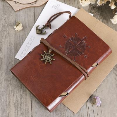 China Travel Journal Vintage Style Spiral Leather Bound Diary Notepad for sale