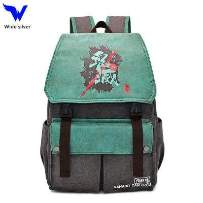 China 2022 Anti-theft Anime Cartoon Game Hot Selling Canvas Backpacks Bag Demon Slayer School Bag for sale