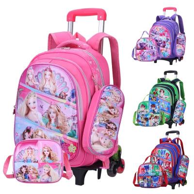 China 2022 Hot-selling high quality kids school bag waterproof set back to trolley school bag with lunch bag for sale