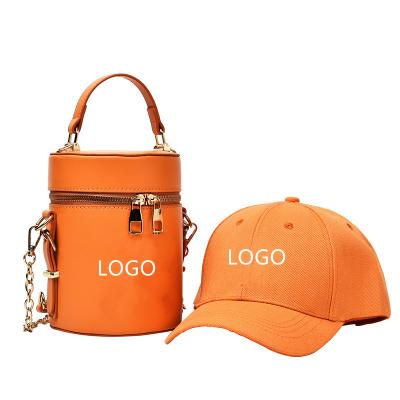 China Fashion cylinder Hot-selling large capacity handbag fashion in 2021 handbag and hat set customizable handbag set for sale