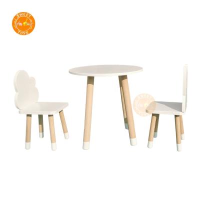 China Modern Hot Selling Children Study Wooden Preschool Table And Chair Child Furniture Set For Bedroom And Indoor for sale