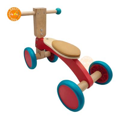 China Ride On Wooden Tricycles Walker Toys Cute Baby Toy Popular Safety Wood Balance Ride On Toys For Children for sale