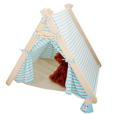 China New Travel Style and Interesting Wooden Outdoor and Indoor Foldable Pet Tent for Dog or Cat for sale