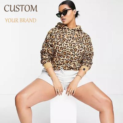 China New Autumn Design Women's Camouflage Sweater Casual QUICK DRY Long Sleeve Leopard Print Hooded Pocket Plus Size Pullover Hoodie for sale