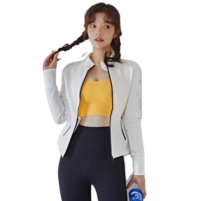 China Wholesale Custom Striped Jacket 100%Polyester Breathable Placket Workout Half Sleeve Half Sleeve High Neck Pullover Jacket Women for sale