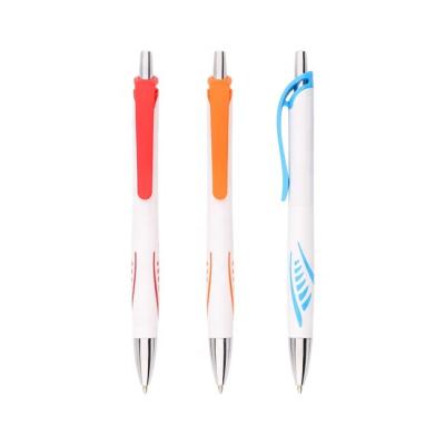 China Pen Gift Promotion Solid Simple Design Plastic Ballpoint Pen White Barrel Pen With Customized Logo Customized Pen for sale