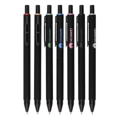 China Shiny Promotional Black Ring Ballpoint Pen With Metal Aluminum Ballpoint Pen With Printed Logo For Promotion Pen for sale