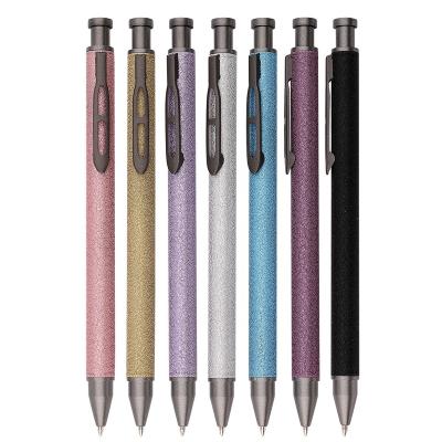 China Promotional Colorful Unique Design Pen withTexture Aluminum Metal Aluminum Ballpoint Pen With Printed Logo For Gift for sale