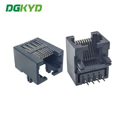 中国 DGKYD53211188IWA1DY1017空のパッケージRJ45のコネクター8P8C盾のないLEDのないすべてのプラスチック1X1インターフェイス 販売のため