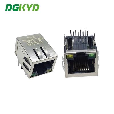 China Einzelner Hafen 10/100 BASE-T RJ45 integrierte Magnetics Jack, geführtes G/Y zu verkaufen